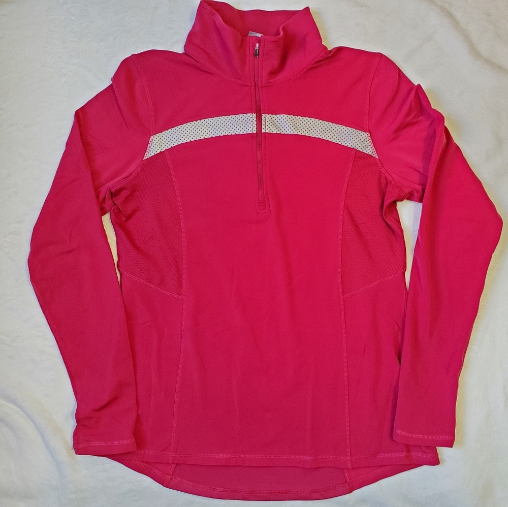 Champion Duo Dry fit women's L tops pullover 1/3 zip long sleeve dress shirt
